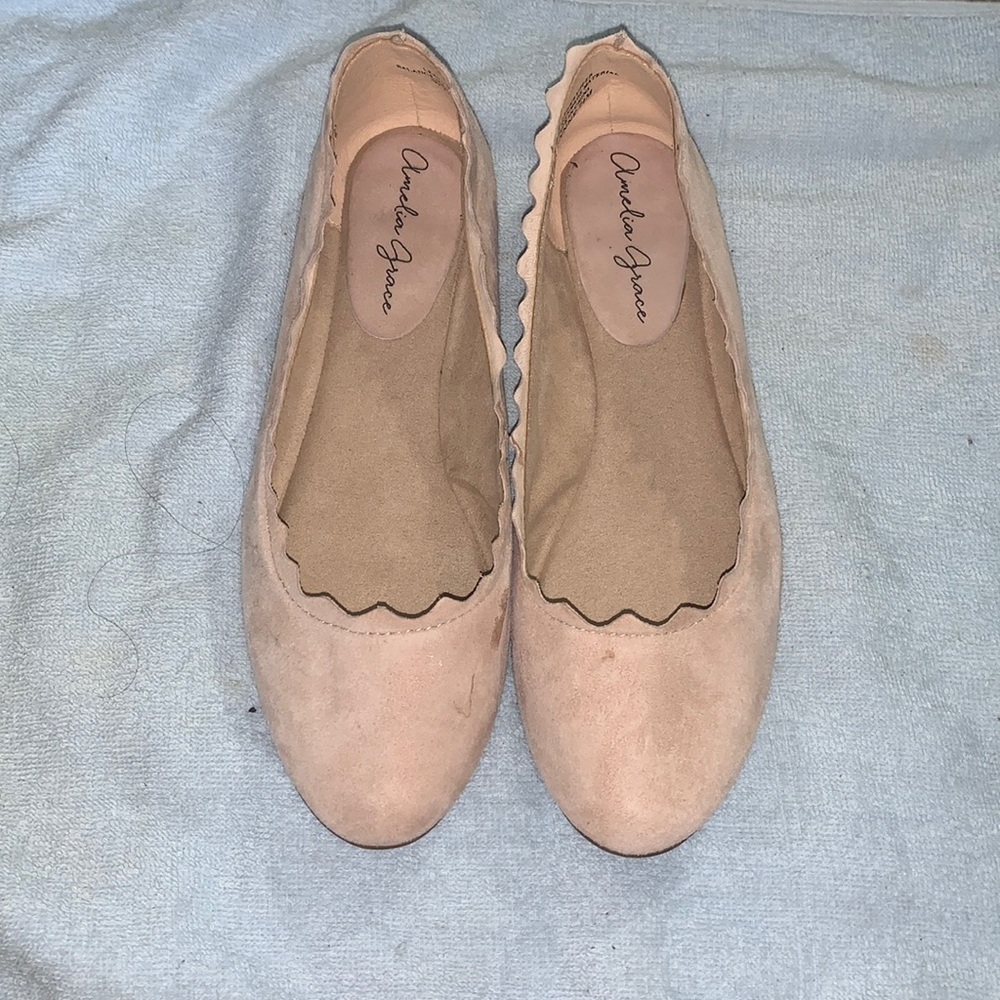 Amelia Grace Suede Pink Flats